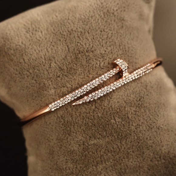 Rose Gold bracelet Nail Juste bangle 8" inches - Picture 7 of 8